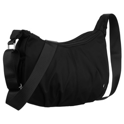 Schwarze Damen-Handtasche aus Polyester mit Reißverschluss, zweifächrig – Peterson