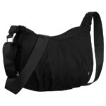Schwarze Damen-Handtasche aus Polyester mit Reißverschluss, zweifächrig - Peterson