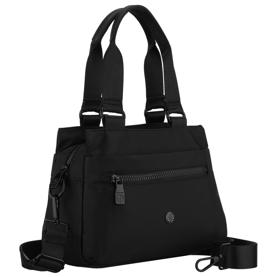 Schwarze, urbane Damenhandtasche aus Polyester, einteilig - Peterson