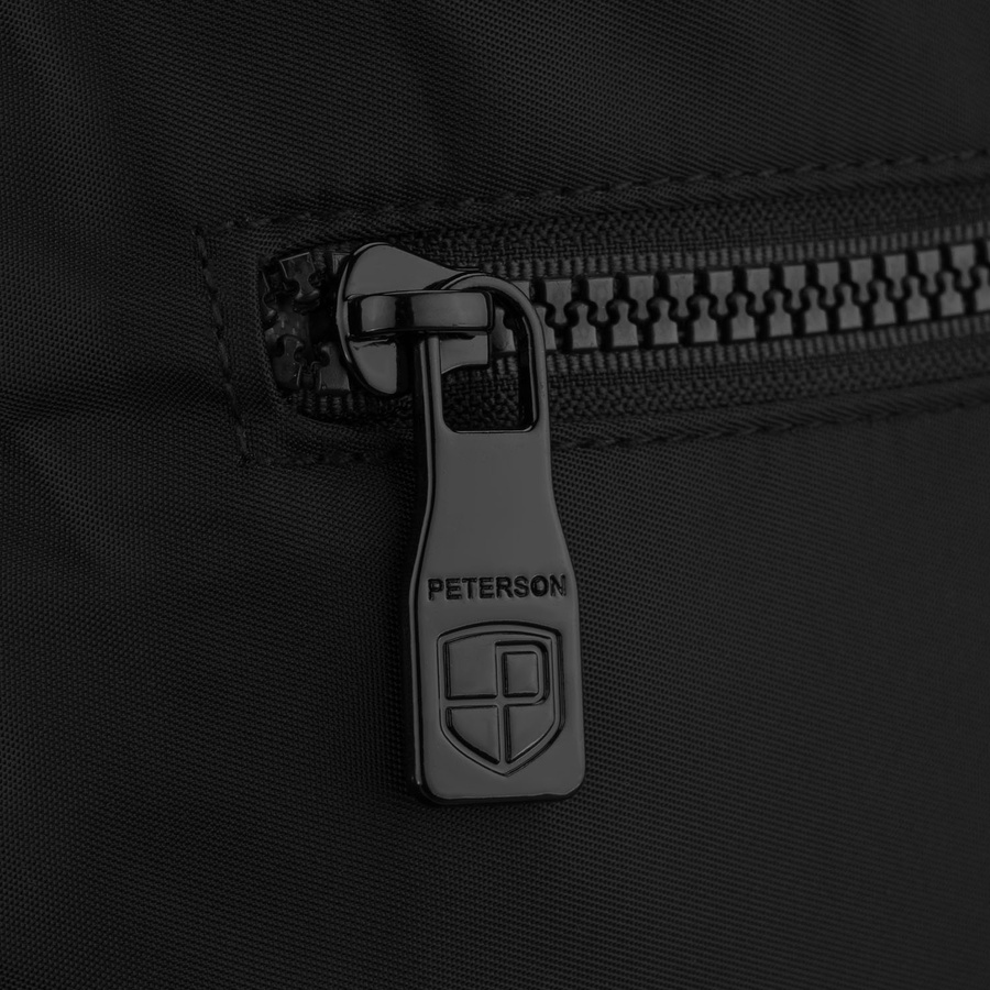 Schwarze, urbane Damenhandtasche aus Polyester, einteilig - Peterson – Bild 10