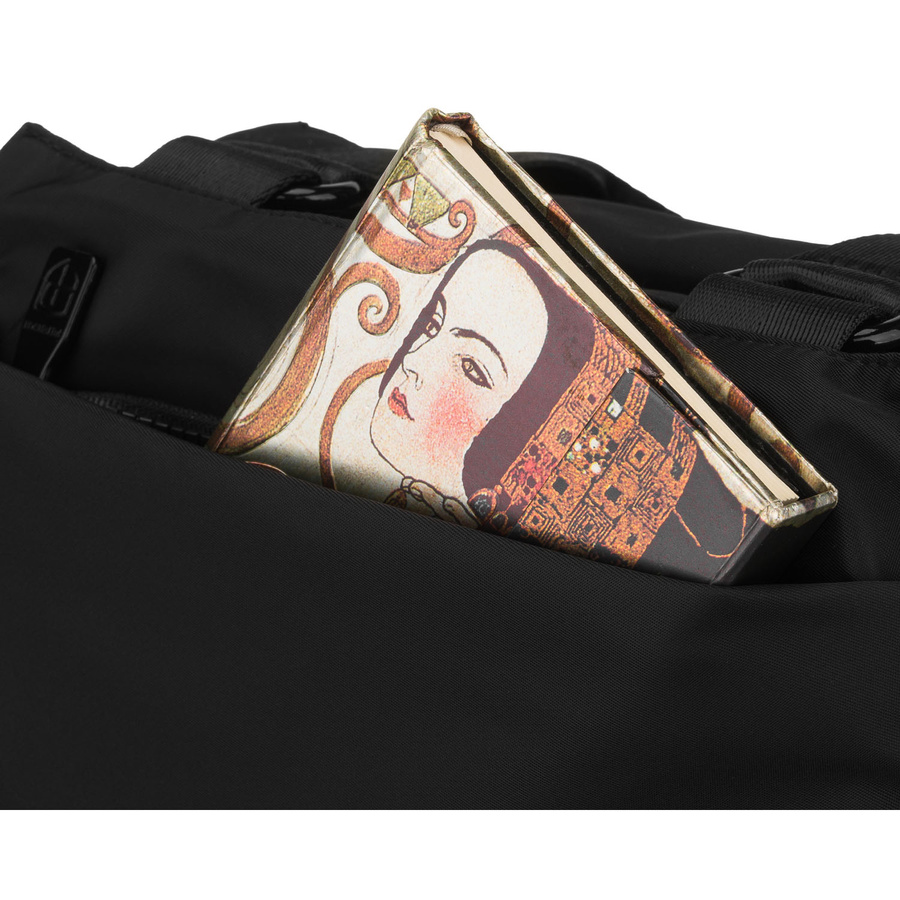 Schwarze, urbane Damenhandtasche aus Polyester, einteilig - Peterson – Bild 7