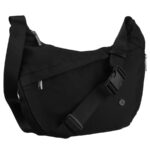 Schwarze Damen-Handtasche aus Polyester mit Reißverschluss, ein Fach - Peterson