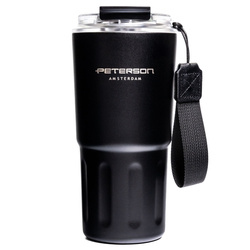 Thermobecher aus Edelstahl in Schwarz – Peterson