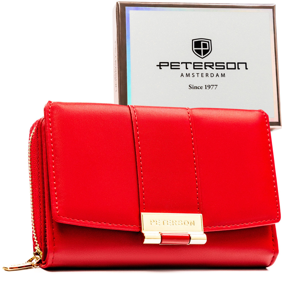 Rote Damen-Geldbörse aus Öko-Leder - Peterson