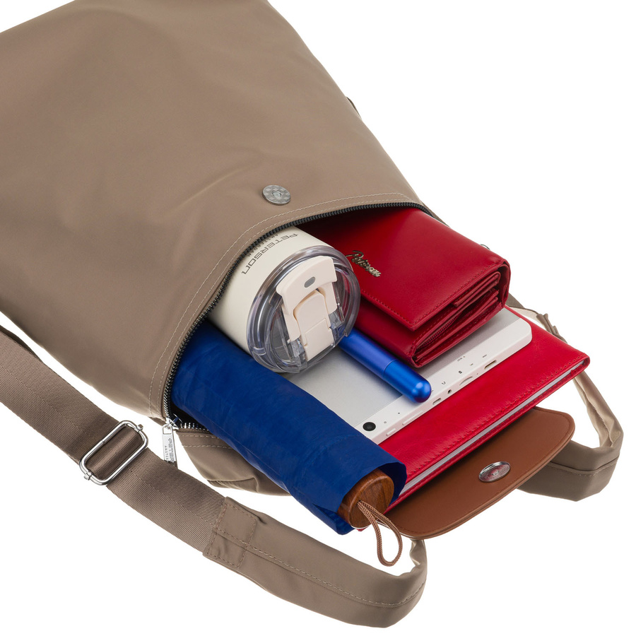 Städtischer Damen-Rucksack aus Polyester in Beige-Braun – Peterson – Bild 10