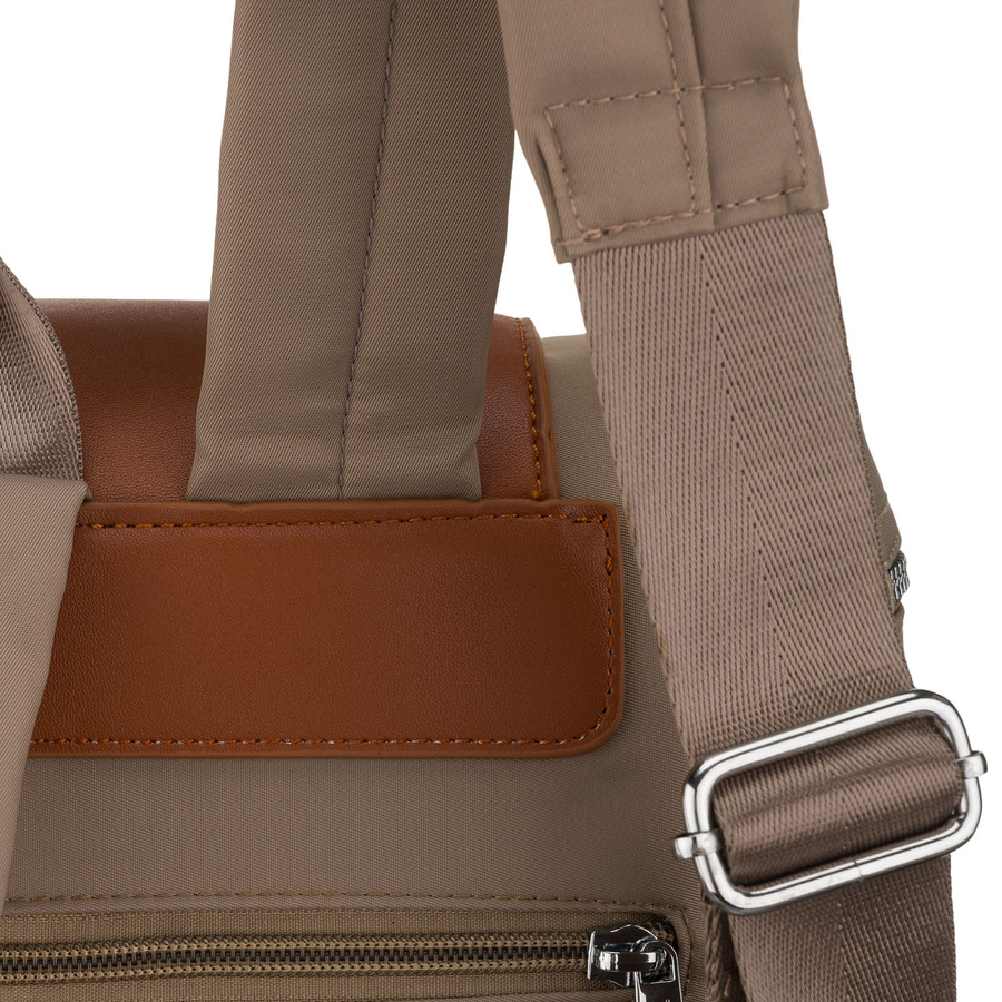 Städtischer Damen-Rucksack aus Polyester in Beige-Braun – Peterson – Bild 9