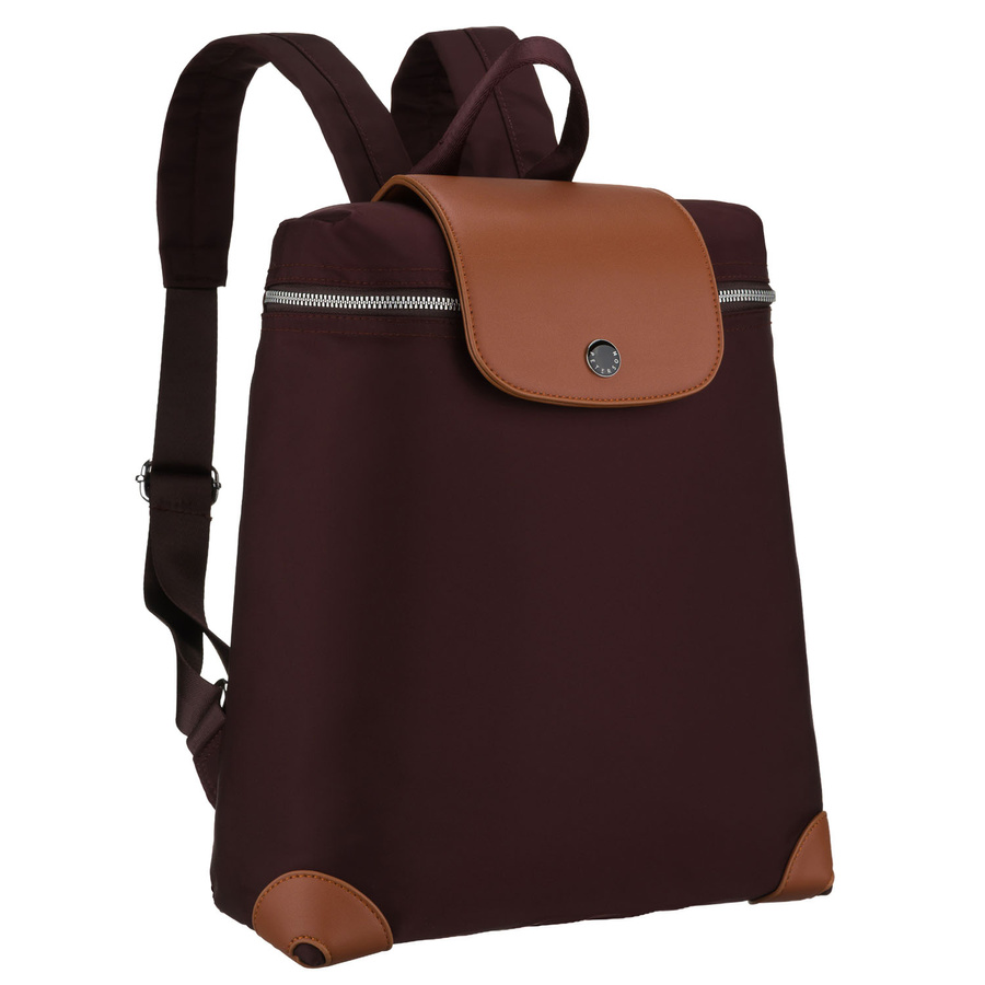 Bordeaux-Brauner Damen-Rucksack aus Polyester mit verstellbaren Trägern – Peterson