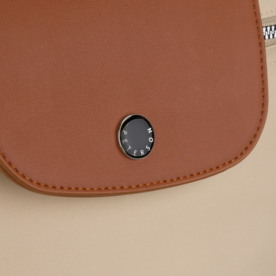 Beige-brauner Damen-Rucksack aus Polyester mit Reißverschluss – Peterson – Bild 5