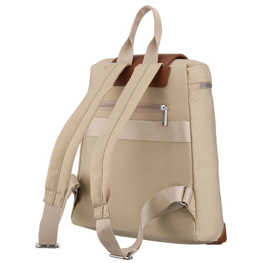 Beige-brauner Damen-Rucksack aus Polyester mit Reißverschluss – Peterson – Bild 3