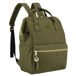 Grüner Damen-Rucksack aus Polyester mit Laptopfach, verstellbaren Schultergurten – Peterson