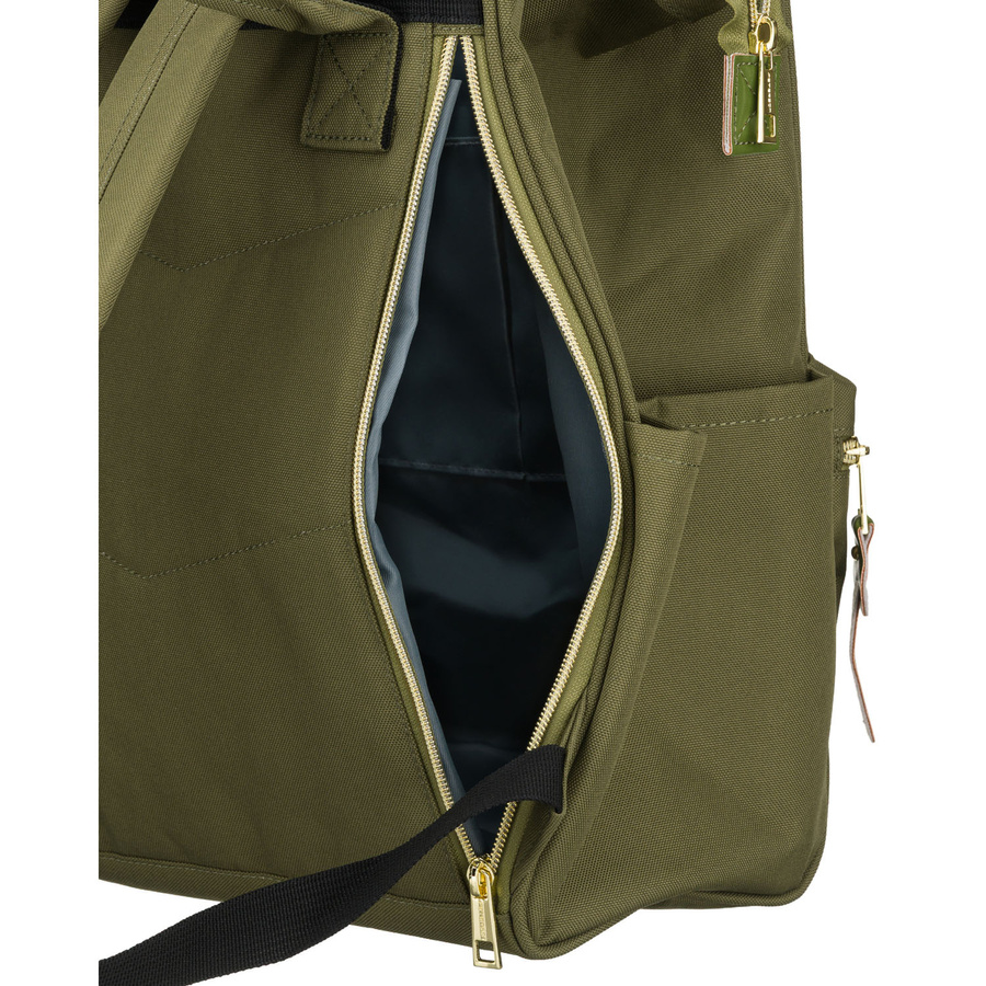 Grüner Damen-Rucksack aus Polyester mit Laptopfach, verstellbaren Schultergurten – Peterson – Bild 8