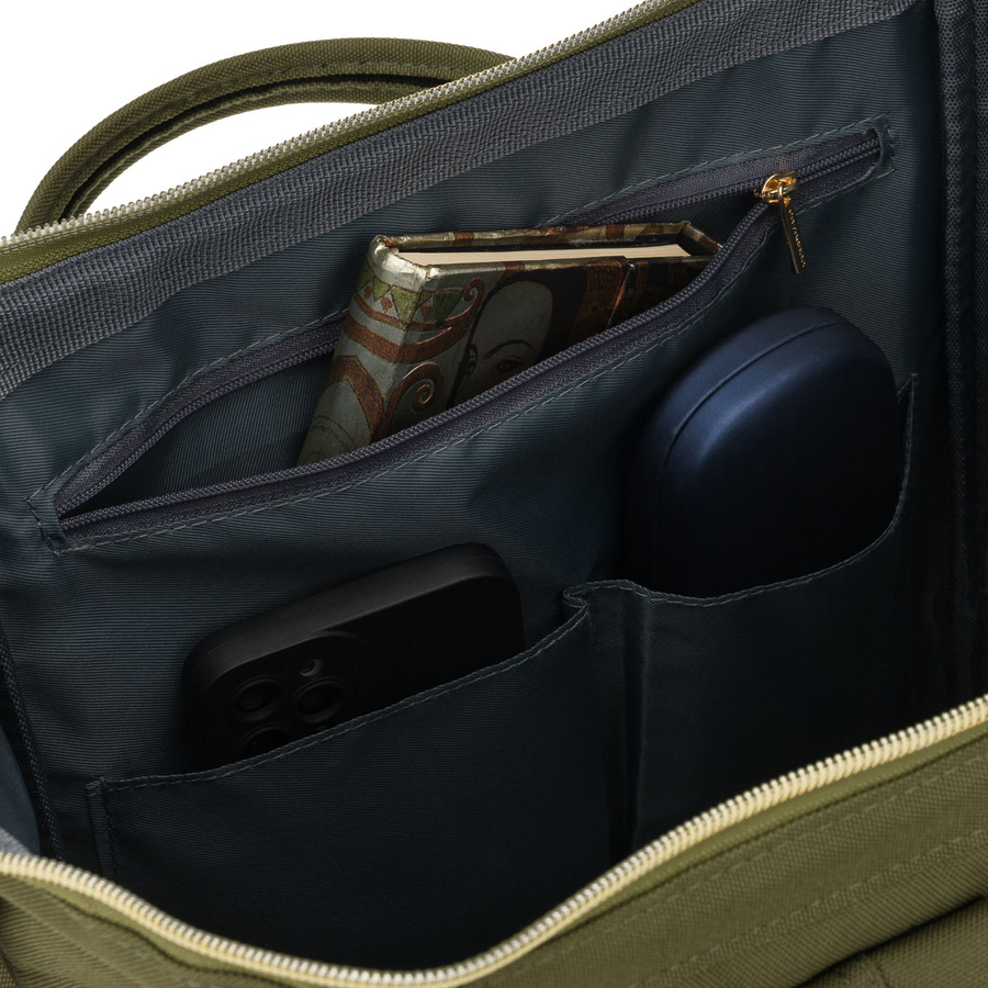 Grüner Damen-Rucksack aus Polyester mit Laptopfach, verstellbaren Schultergurten – Peterson – Bild 10