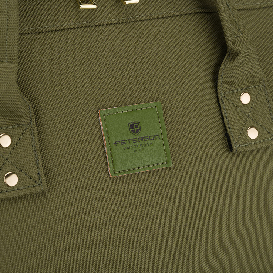 Grüner Damen-Rucksack aus Polyester mit Laptopfach, verstellbaren Schultergurten – Peterson – Bild 6
