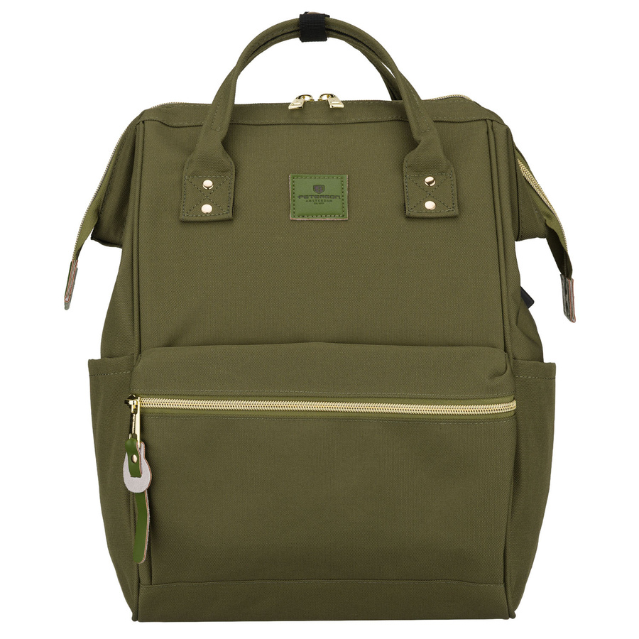 Grüner Damen-Rucksack aus Polyester mit Laptopfach, verstellbaren Schultergurten – Peterson – Bild 4