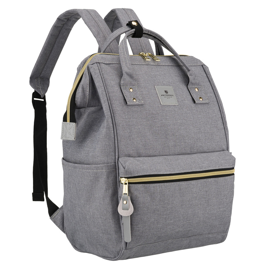 Damen-Rucksack aus Polyester in Grau mit sicherem Reißverschluss - Peterson