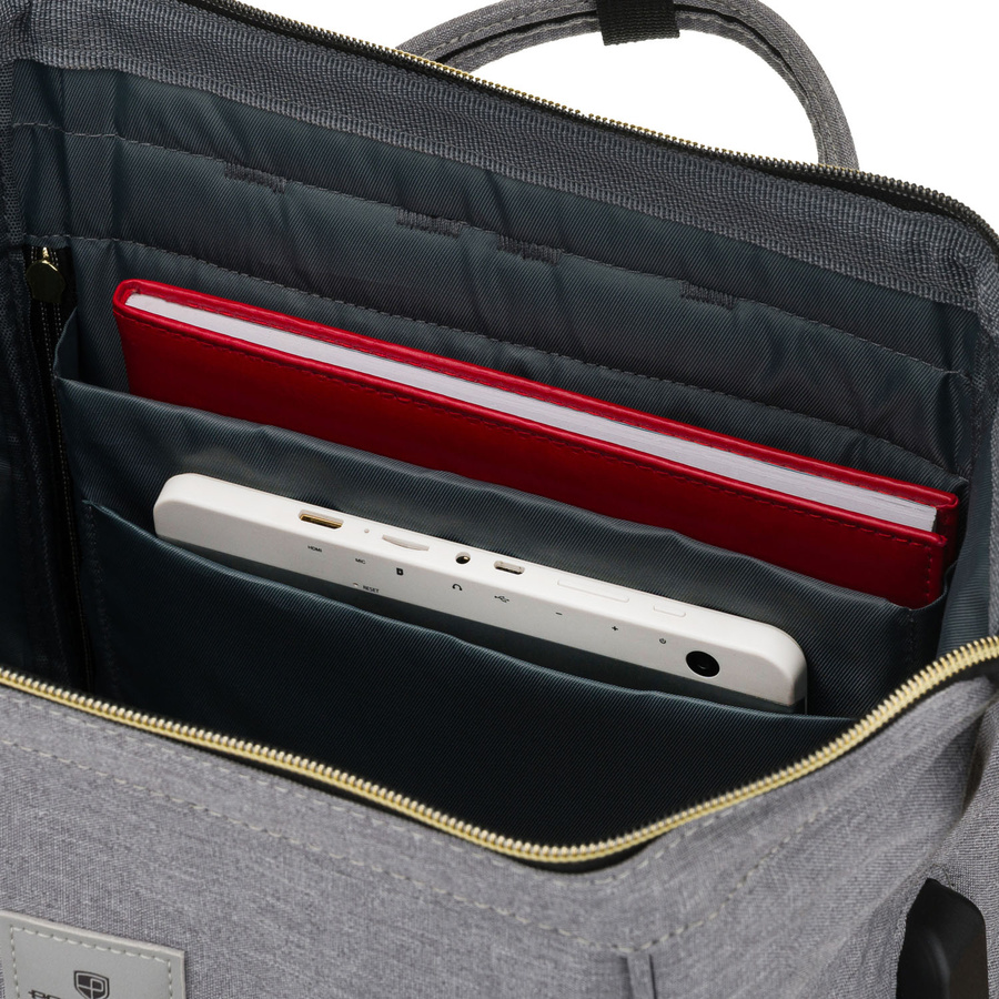 Damen-Rucksack aus Polyester in Grau mit sicherem Reißverschluss - Peterson – Bild 8