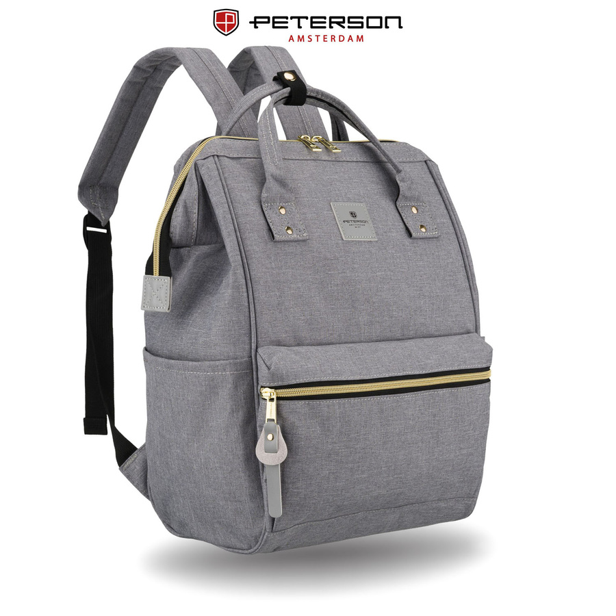 Damen-Rucksack aus Polyester in Grau mit sicherem Reißverschluss - Peterson – Bild 2