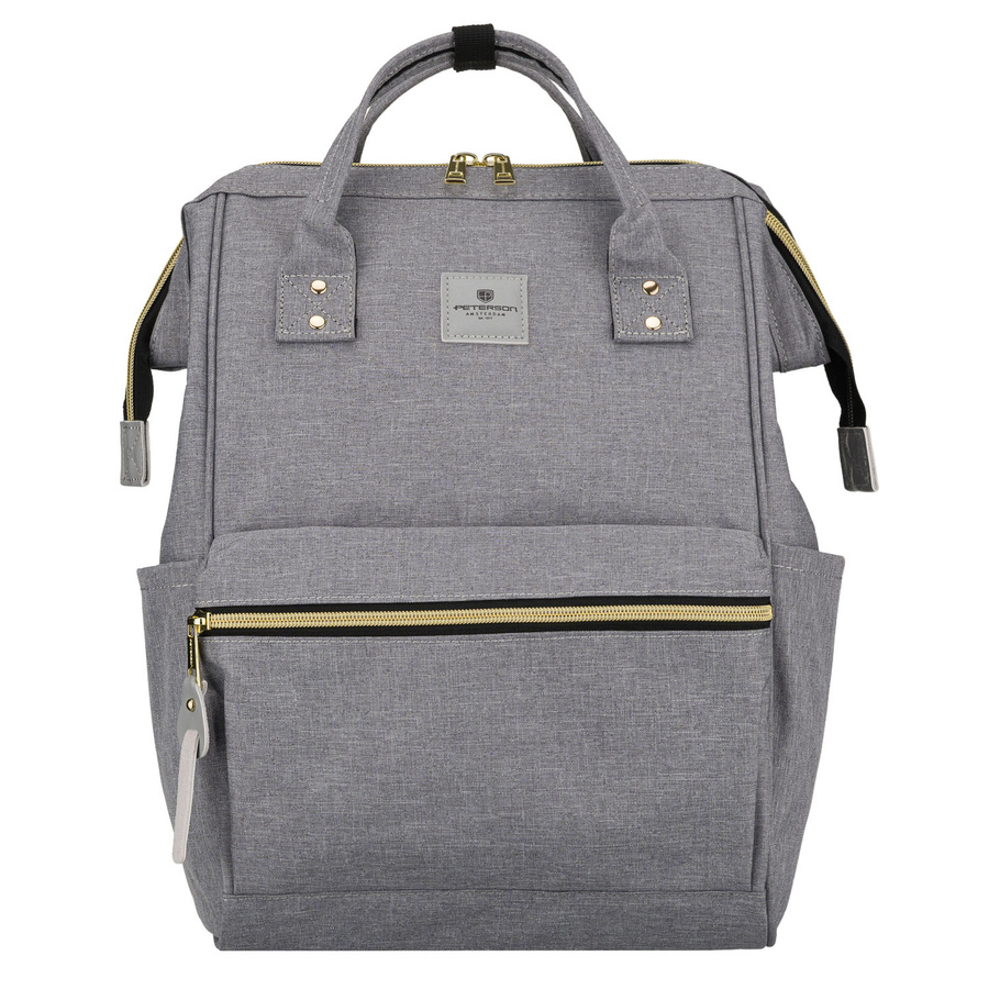 Damen-Rucksack aus Polyester in Grau mit sicherem Reißverschluss - Peterson – Bild 4