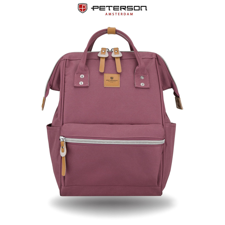 Lila Damen-Rucksack aus Polyester mit Laptopfach und USB-Anschluss - Peterson – Bild 4