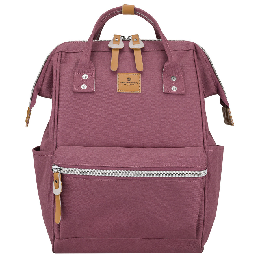 Lila Damen-Rucksack aus Polyester mit Laptopfach und USB-Anschluss - Peterson – Bild 3