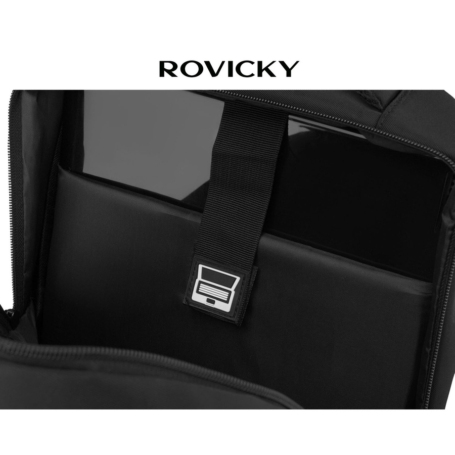 Großer, schwarzer Reisetaschen-Rucksack aus Polyester, ideal als Handgepäck – Rovicky – Bild 8