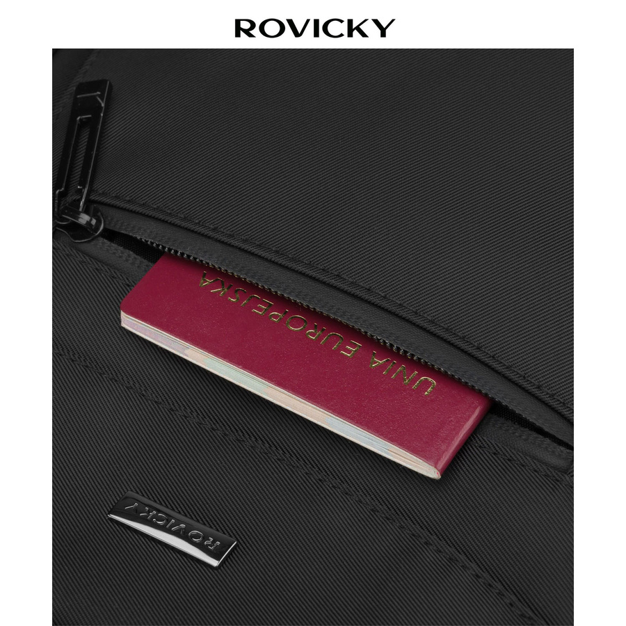 Großer, schwarzer Reisetaschen-Rucksack aus Polyester, ideal als Handgepäck – Rovicky – Bild 10