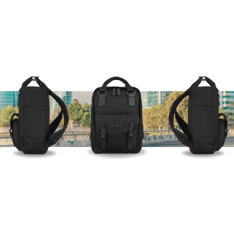 Großer Damen-Rucksack aus Polyester und Öko-Leder, mit Reißverschluss - Peterson – Bild 15