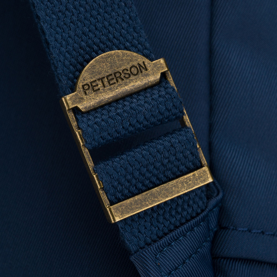 Dunkelblauer Damen-Rucksack aus Polyester und Öko-Leder, mit Reißverschluss - Peterson – Bild 12
