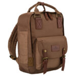 Damen-Rucksack aus Polyester und Öko-Leder in Braun, Ein-Kammer-Modell - Peterson