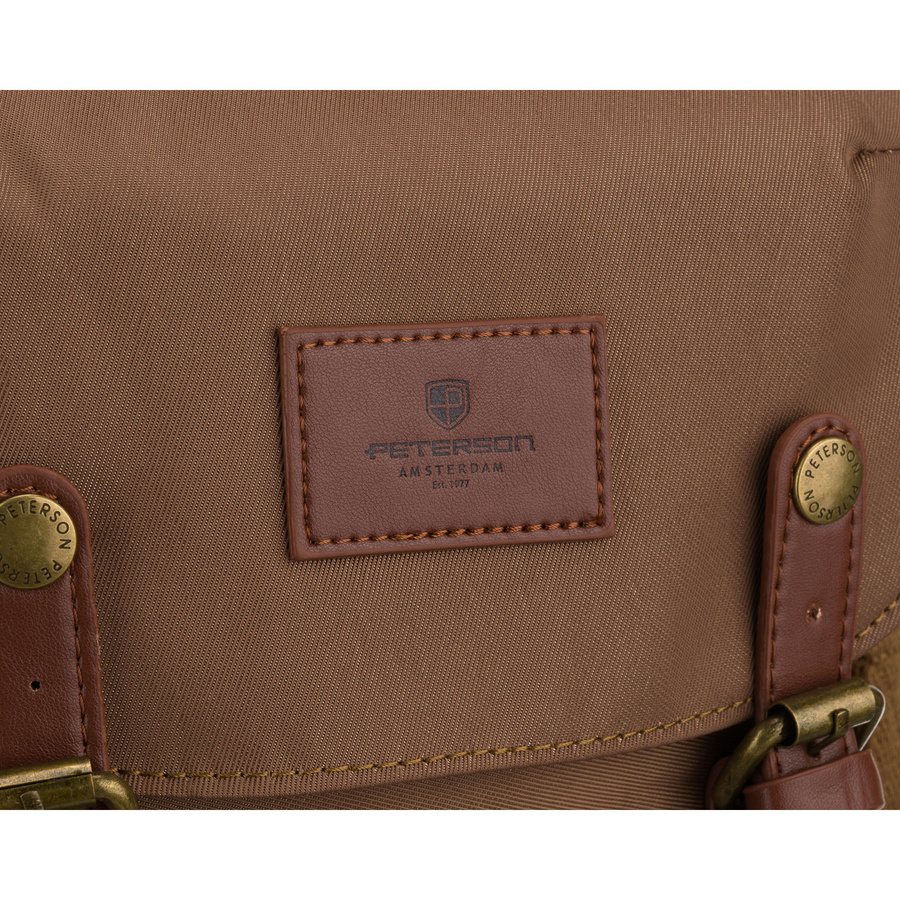 Damen-Rucksack aus Polyester und Öko-Leder in Braun, Ein-Kammer-Modell - Peterson – Bild 7