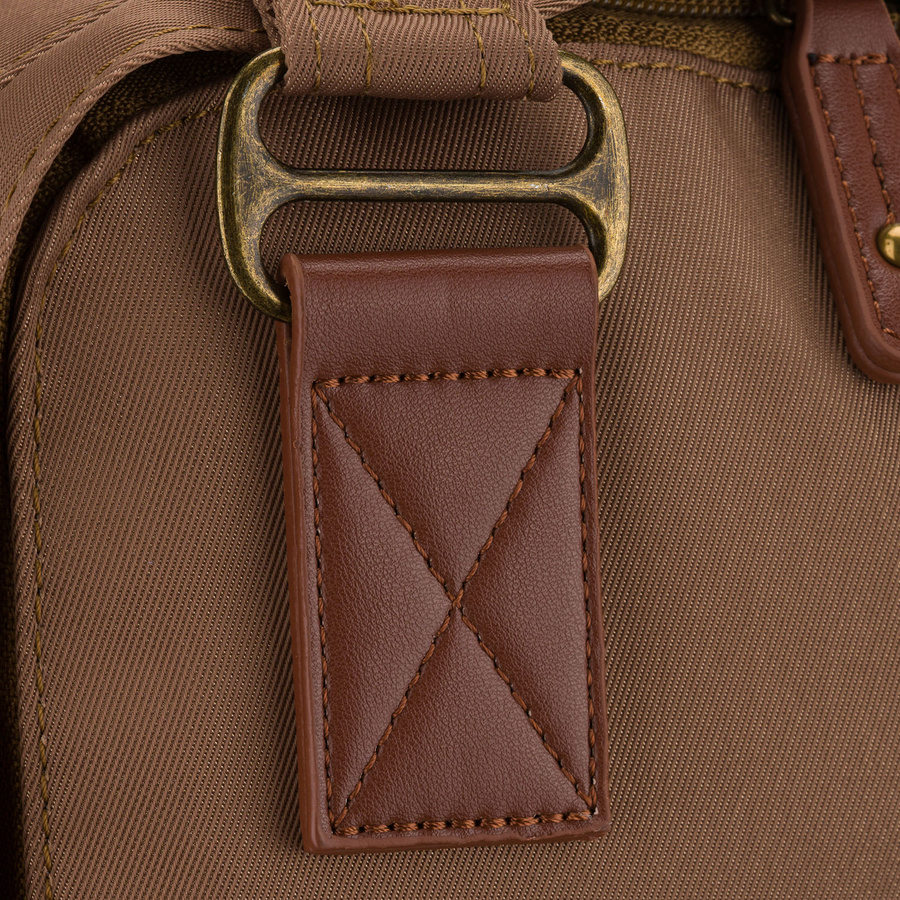 Damen-Rucksack aus Polyester und Öko-Leder in Braun, Ein-Kammer-Modell - Peterson – Bild 8