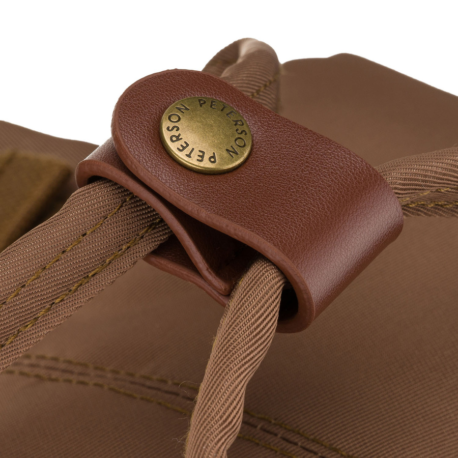 Damen-Rucksack aus Polyester und Öko-Leder in Braun, Ein-Kammer-Modell - Peterson – Bild 9