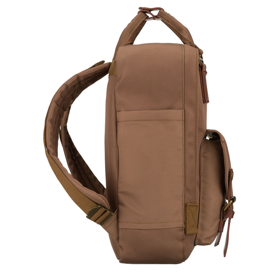 Damen-Rucksack aus Polyester und Öko-Leder in Braun, Ein-Kammer-Modell - Peterson – Bild 3
