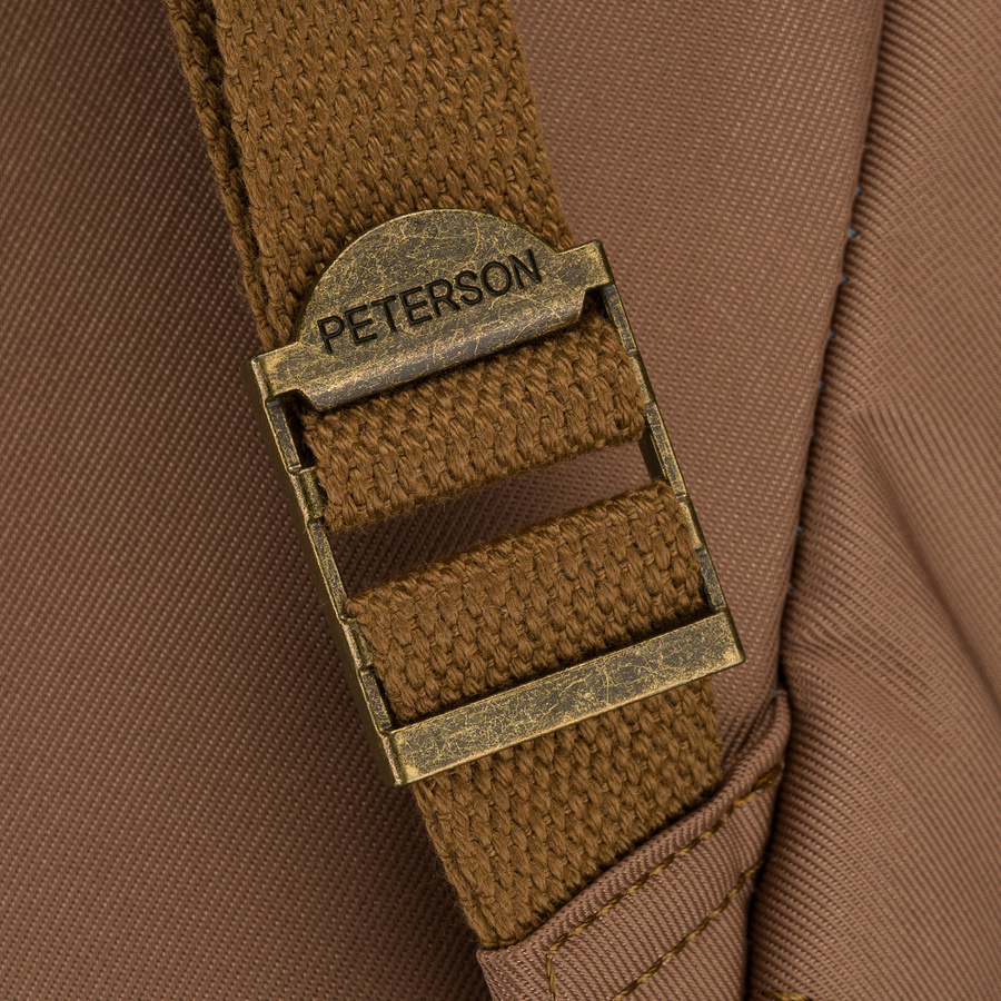Damen-Rucksack aus Polyester und Öko-Leder in Braun, Ein-Kammer-Modell - Peterson – Bild 11