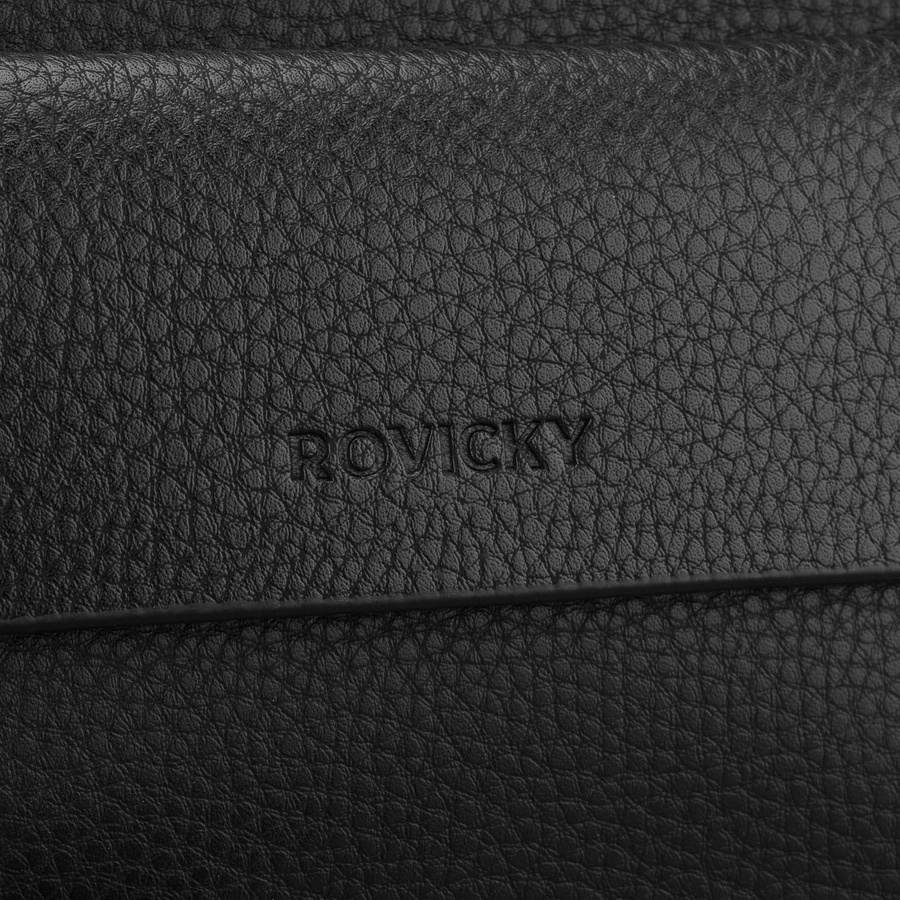 Herren-Handgelenktasche aus Öko-Leder in Schwarz – Rovicky – Bild 4