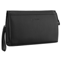 Praktische Herren-Handgelenktasche aus Öko-Leder in Schwarz mit Handgriff – Rovicky
