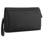Praktische Herren-Handgelenktasche aus Öko-Leder in Schwarz mit Handgriff - Rovicky