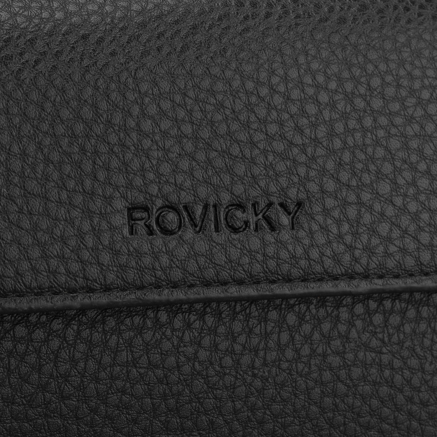 Schwarze Herren-Handgelenktasche aus Öko-Leder, ideal für Dokumente - Rovicky – Bild 4