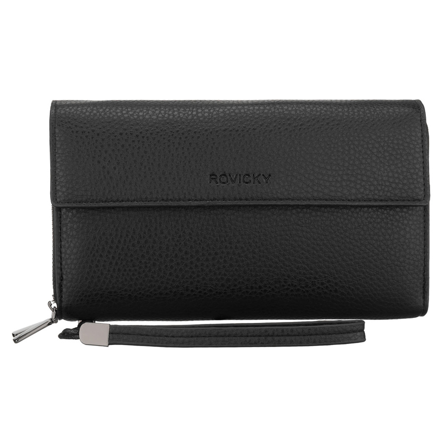 Schwarze Herren-Handgelenktasche aus Öko-Leder, ideal für Dokumente - Rovicky – Bild 2