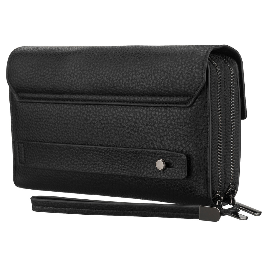 Schwarze Herren-Handgelenktasche aus Öko-Leder, ideal für Dokumente - Rovicky – Bild 3