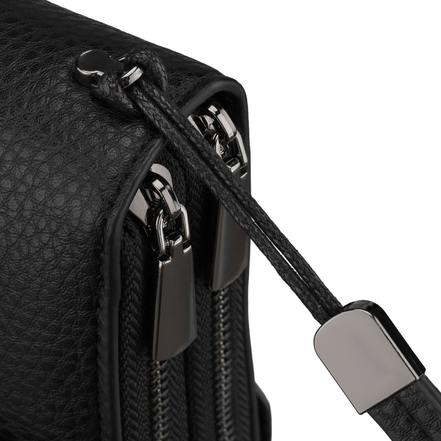 Schwarze Herren-Handgelenktasche aus Öko-Leder, ideal für Dokumente - Rovicky – Bild 6