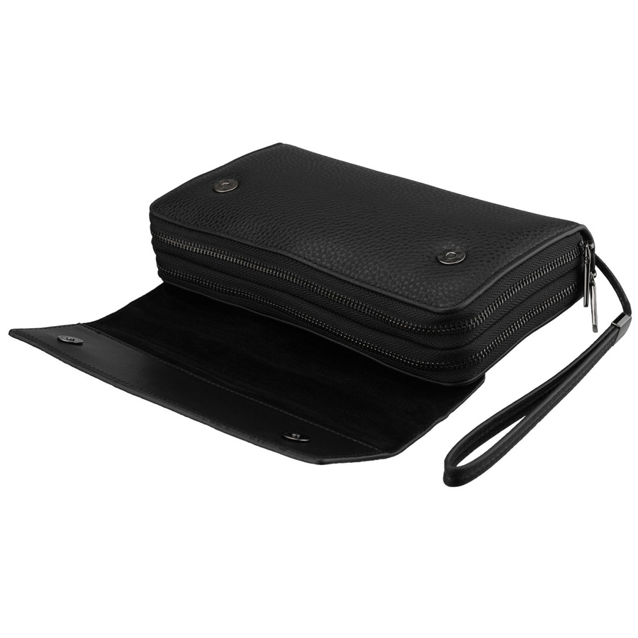 Schwarze Herren-Handgelenktasche aus Öko-Leder, ideal für Dokumente - Rovicky – Bild 8