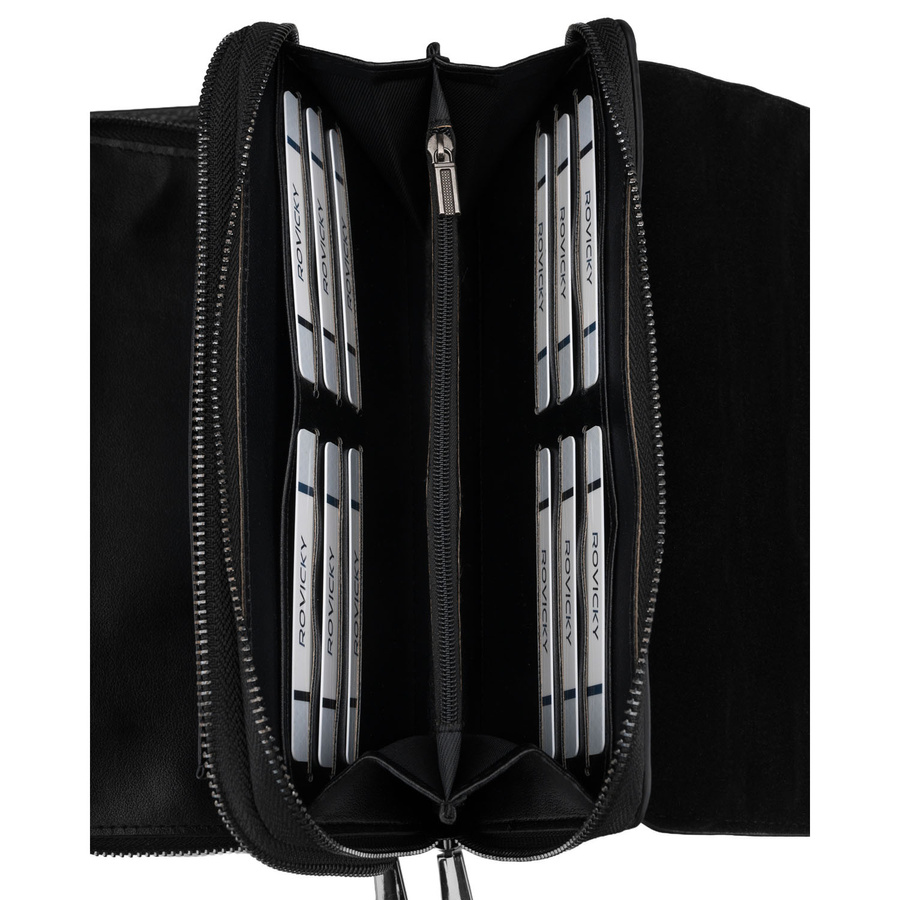 Schwarze Herren-Handgelenktasche aus Öko-Leder, ideal für Dokumente - Rovicky – Bild 7