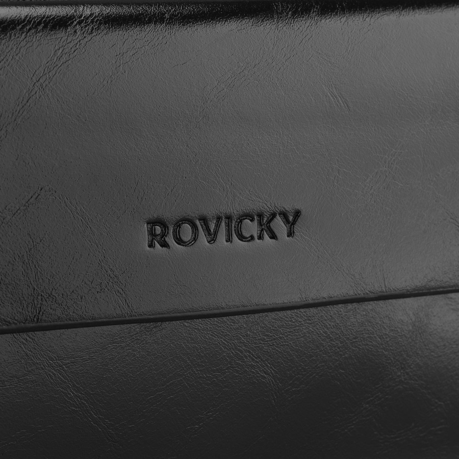 Handgelenktasche aus Öko-Leder in Schwarz, zweifach unterteilt - Rovicky – Bild 4
