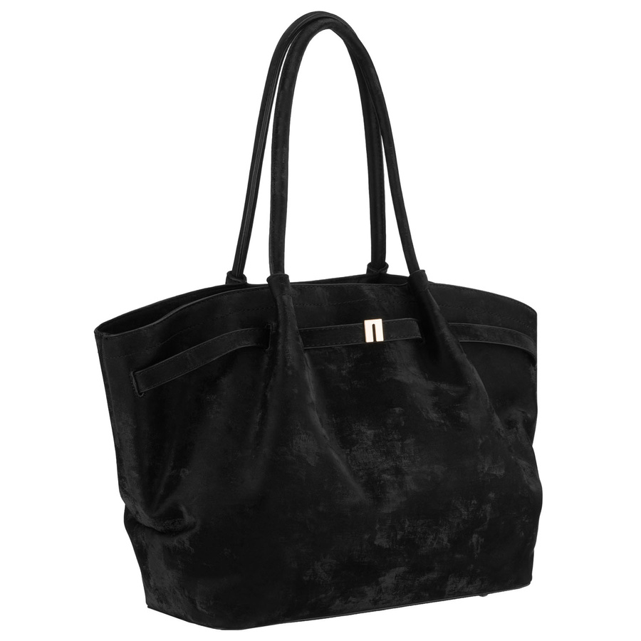 Große, schwarze Damen-Shopper aus Öko-Leder - Peterson