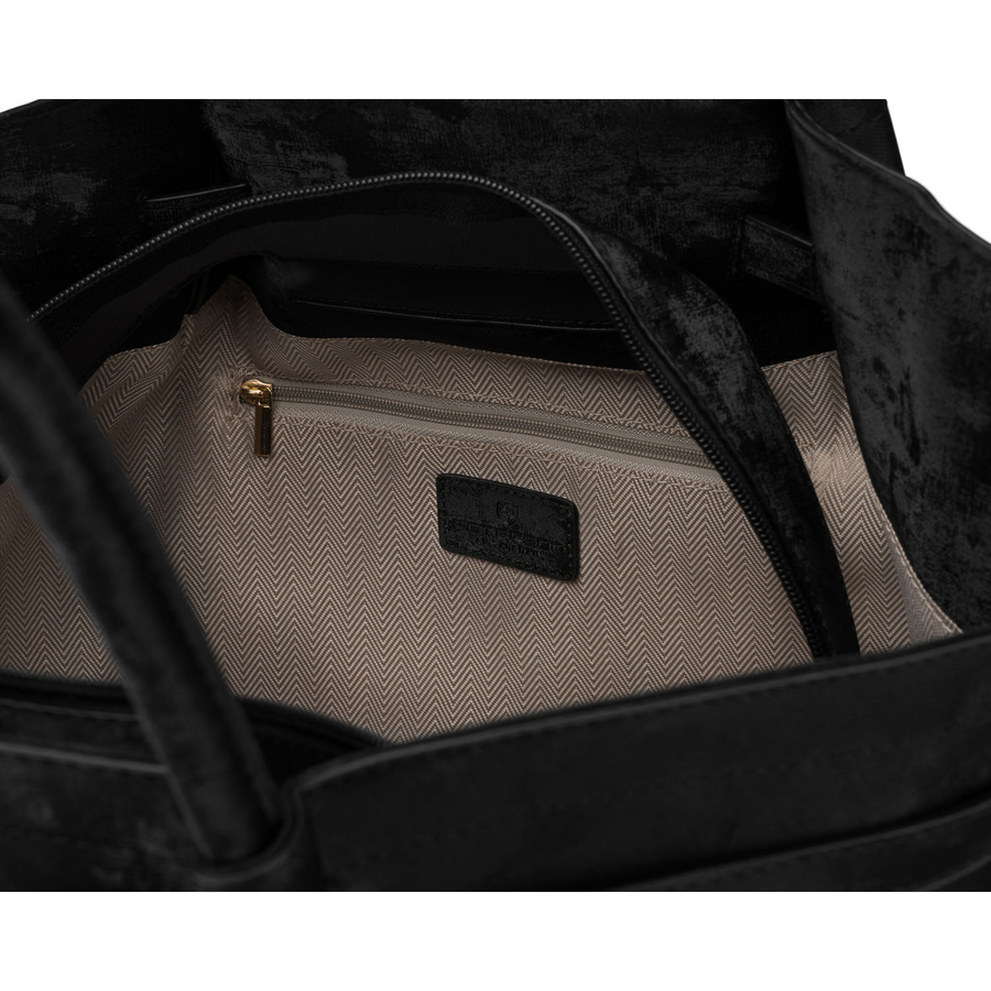 Große, schwarze Damen-Shopper aus Öko-Leder - Peterson – Bild 5