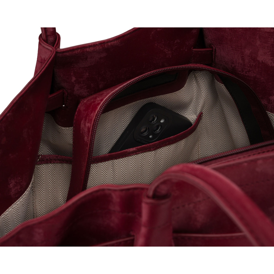 Große Damen-Shopper aus Öko-Leder in Bordeaux, mit einem großen Fach - Peterson – Bild 6