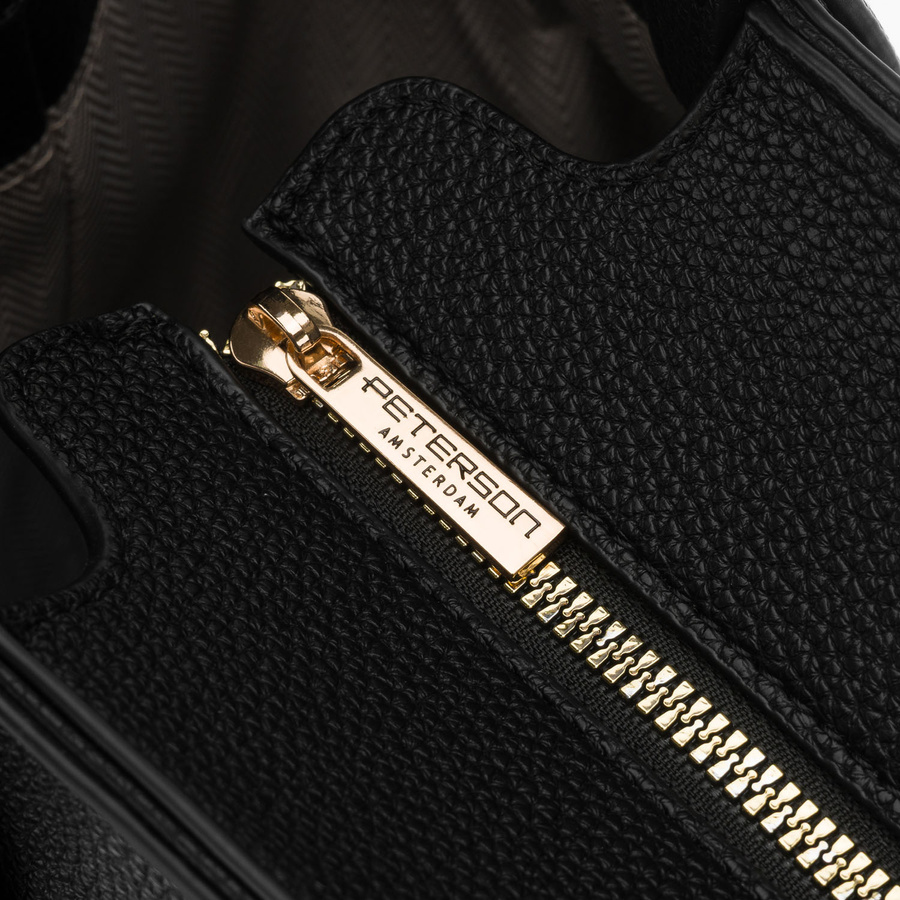Schwarze Damen-Shopper aus Öko-Leder mit praktischem Etui im Set - Peterson – Bild 7