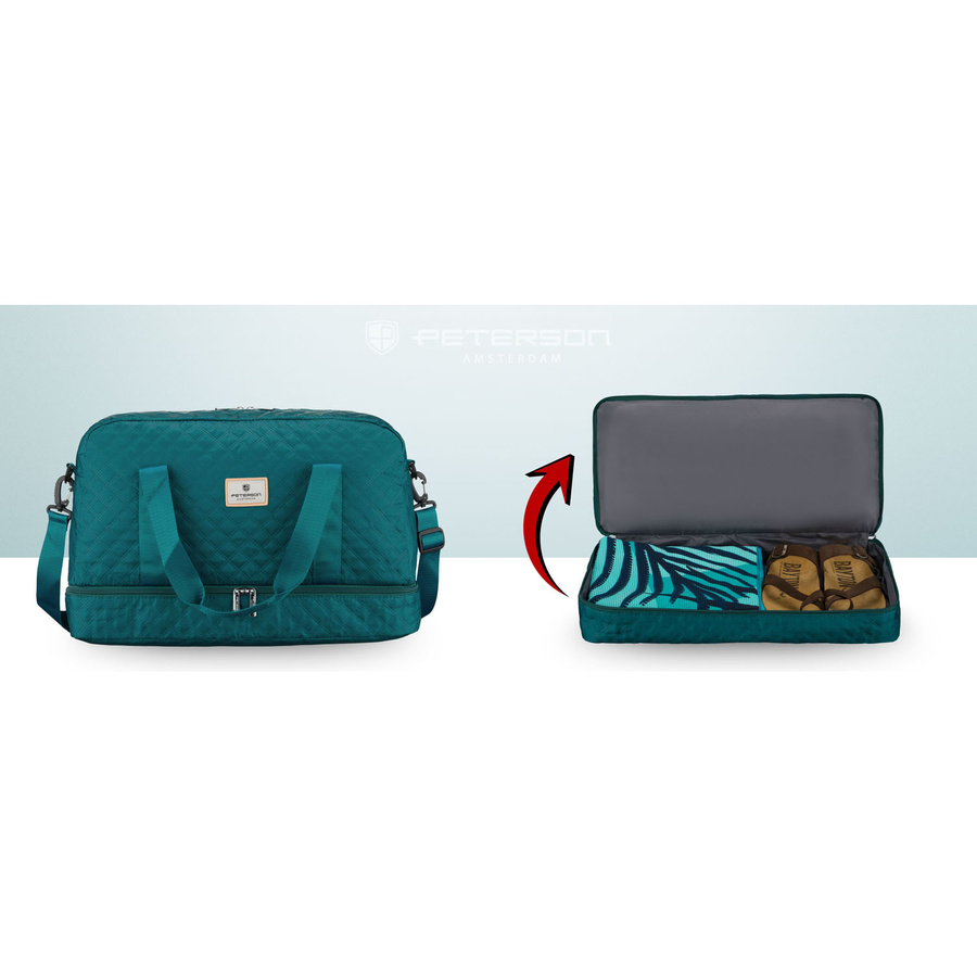 Grüne Trainings-Tasche aus Polyester, zweifach unterteilt - Peterson – Bild 10