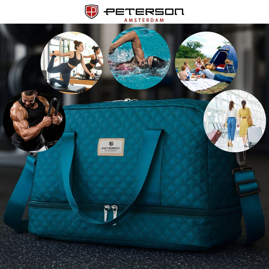 Grüne Trainings-Tasche aus Polyester, zweifach unterteilt - Peterson – Bild 6
